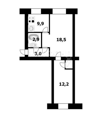 
   Продам 2-комнатную, 43.5 м², Блюхера ул, 5

. Фото 10.