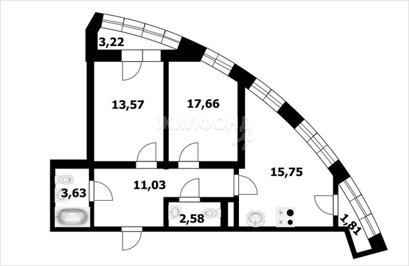 
   Продам 3-комнатную, 65 м², Сибревкома ул, 9

. Фото 35.