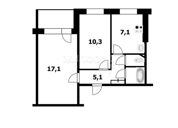 
   Продам 2-комнатную, 43.5 м², Линейная ул, 31/1

. Фото 1.