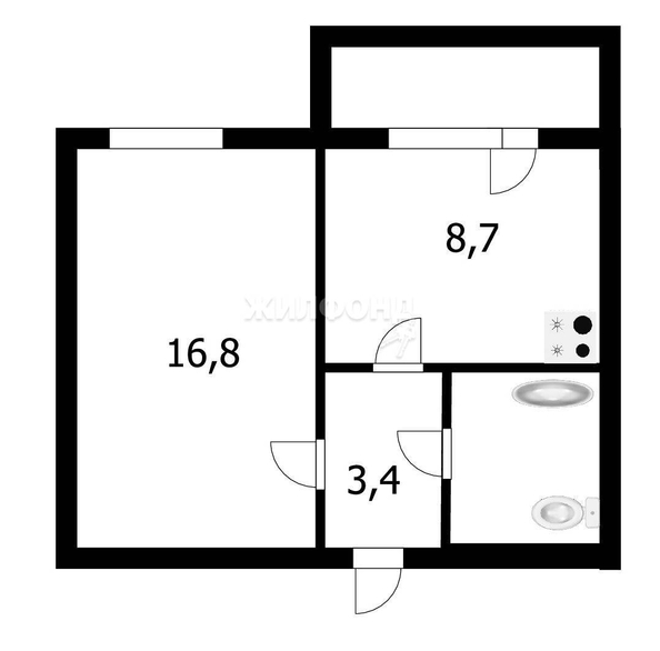 
   Продам 1-комнатную, 32.7 м², Вертковская ул, 121

. Фото 27.