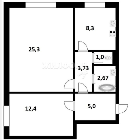 
   Продам 2-комнатную, 58.4 м², Николая Сотникова ул, 12

. Фото 13.