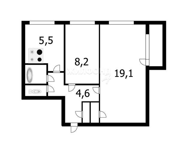 
   Продам 2-комнатную, 43.1 м², Есенина ул, 25

. Фото 4.