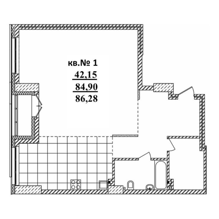 
   Продам 3-комнатную, 86.28 м²,  Римский квартал, 2 очередь

. Фото 1.