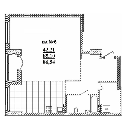 
   Продам 3-комнатную, 86.54 м²,  Римский квартал, 2 очередь

. Фото 1.