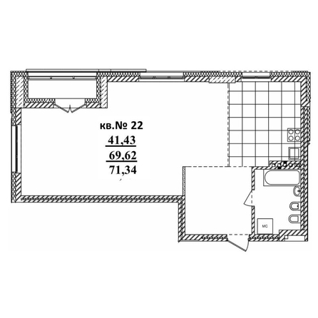 
   Продам 3-комнатную, 71.34 м²,  Римский квартал, 2 очередь

. Фото 1.