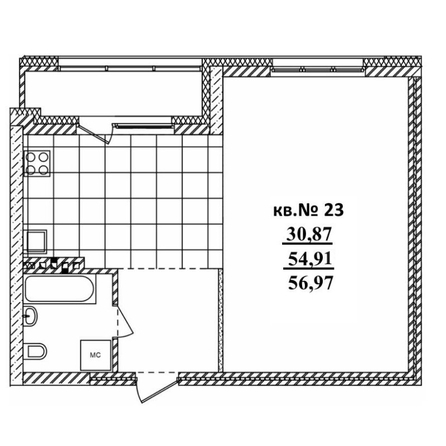 
   Продам студию, 56.97 м²,  Римский квартал, 2 очередь

. Фото 1.