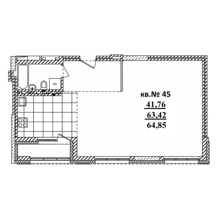 
   Продам 2-комнатную, 64.85 м²,  Римский квартал, 2 очередь

. Фото 1.