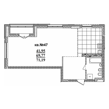 
   Продам 3-комнатную, 70.93 м²,  Римский квартал, 2 очередь

. Фото 1.