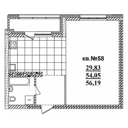 
   Продам студию, 56.55 м²,  Римский квартал, 2 очередь

. Фото 1.