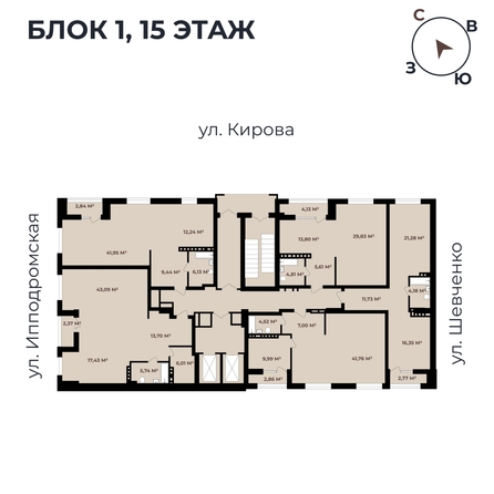 
   Продам 3-комнатную, 87.58 м²,  Римский квартал, 2 очередь

. Фото 11.