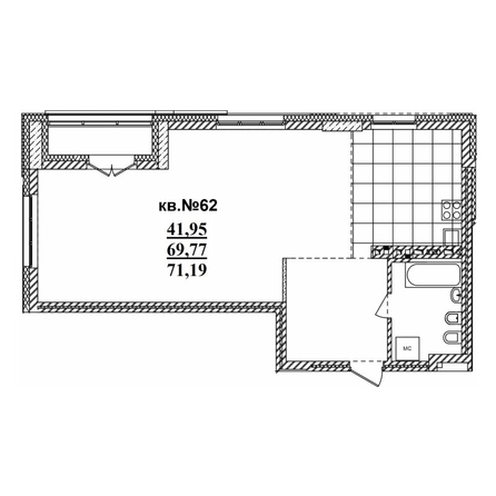 
   Продам 3-комнатную, 70.93 м²,  Римский квартал, 2 очередь

. Фото 1.