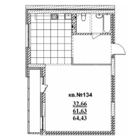 
   Продам 2-комнатную, 65.04 м²,  Римский квартал, 2 очередь

. Фото 1.