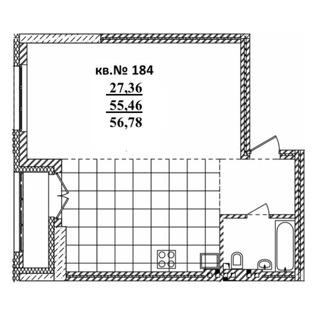 
   Продам 2-комнатную, 56.78 м²,  Римский квартал, 2 очередь

. Фото 1.