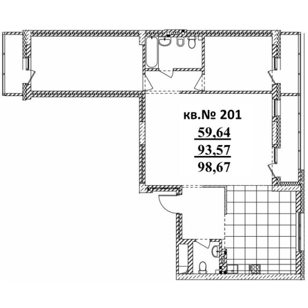 
   Продам 3-комнатную, 98.67 м²,  Римский квартал, 2 очередь

. Фото 1.