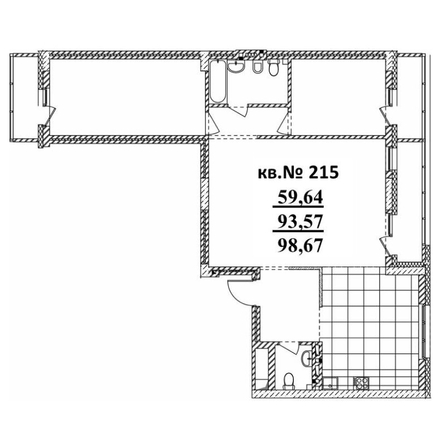 
   Продам 3-комнатную, 98.67 м²,  Римский квартал, 2 очередь

. Фото 1.