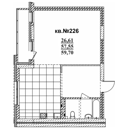 
   Продам 2-комнатную, 59.7 м²,  Римский квартал, 2 очередь

. Фото 1.