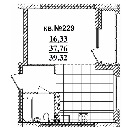 
   Продам студию, 41.13 м²,  Римский квартал, 2 очередь

. Фото 2.