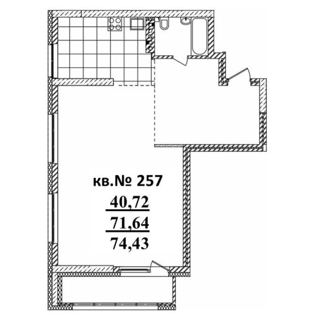 
   Продам 2-комнатную, 74.43 м²,  Римский квартал, 2 очередь

. Фото 1.