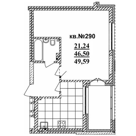 
   Продам студию, 49.59 м²,  Римский квартал, 2 очередь

. Фото 1.