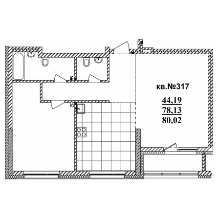 
   Продам 3-комнатную, 80.02 м²,  Римский квартал, 2 очередь

. Фото 1.