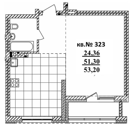 
   Продам студию, 53.2 м²,  Римский квартал, 2 очередь

. Фото 1.