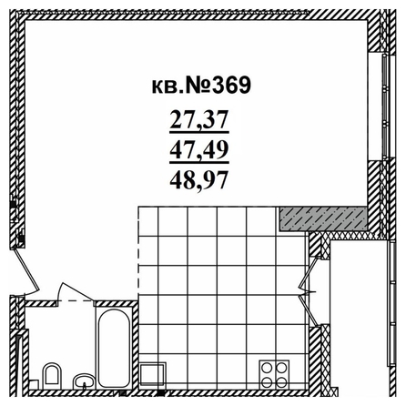 
   Продам студию, 48.97 м²,  Римский квартал, 2 очередь

. Фото 1.