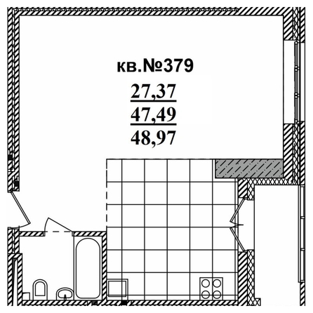 
   Продам студию, 48.97 м²,  Римский квартал, 2 очередь

. Фото 1.