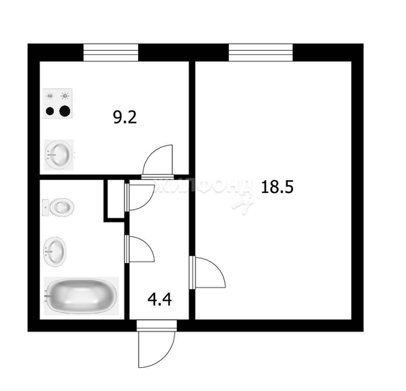 
   Продам 1-комнатную, 37.1 м², Забайкальская ул, 55

. Фото 6.