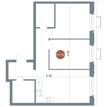 
   Продам 3-комнатную, 59.9 м², 19/56 Кварталы Телецентра, сек 3

. Фото 1.