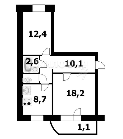 
   Продам 2-комнатную, 53 м², Тульская ул, 90/1

. Фото 2.