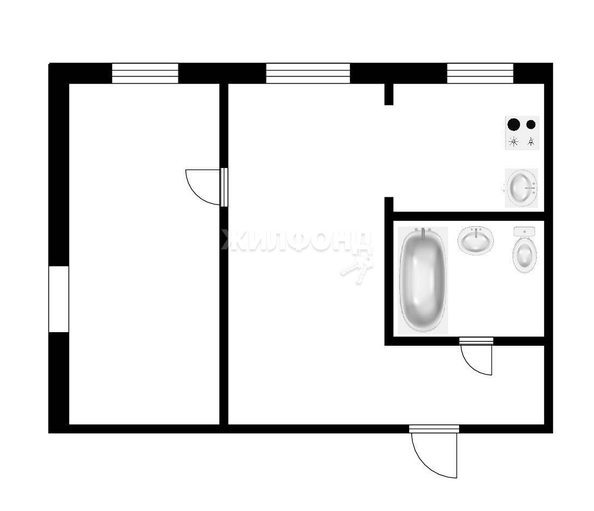 
   Продам 2-комнатную, 40.6 м², Пролетарская ул, 1

. Фото 2.