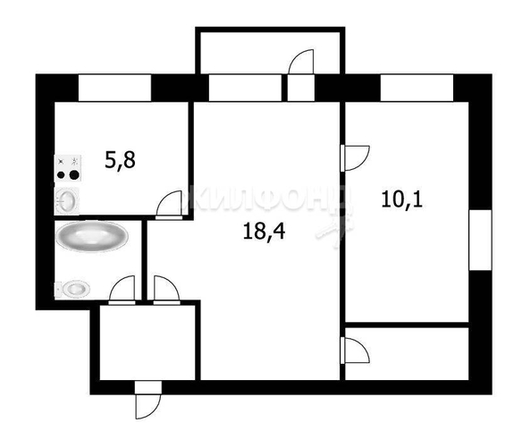 
   Продам 2-комнатную, 41.9 м², Пермитина ул, 6

. Фото 14.