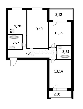 
   Продам 3-комнатную, 74.1 м², Виктора Уса ул, 1/1

. Фото 1.