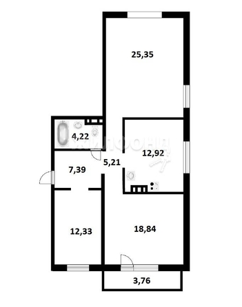 
   Продам 3-комнатную, 86.3 м², Николая Сотникова ул, 16

. Фото 18.