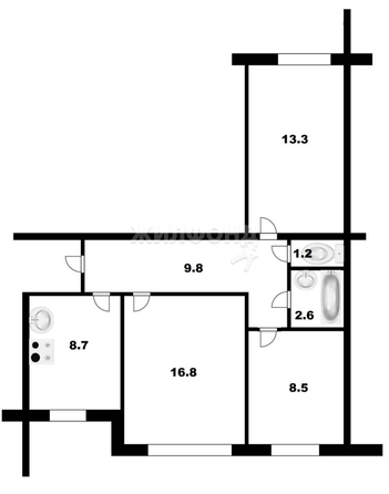 
   Продам 3-комнатную, 60.9 м², Титова ул, 198

. Фото 12.