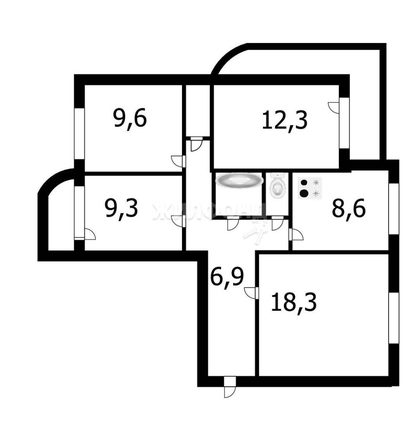 
   Продам 4-комнатную, 77.4 м², Кропоткина ул, 261

. Фото 14.