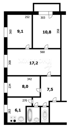 
   Продам 4-комнатную, 61 м², Телевизионная ул, 13А

. Фото 1.