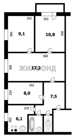 
  Продается 4-комн. квартира, 61 м², Телевизионная ул, д. 13А
. Фото 2.