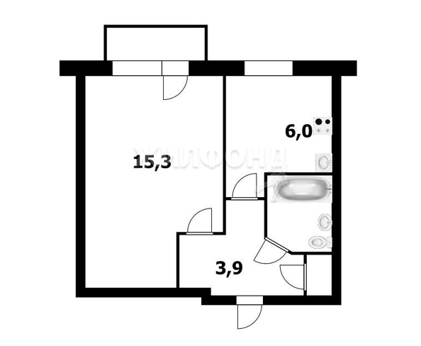 
   Продам 1-комнатную, 28.4 м², Доватора ул, 31/1

. Фото 7.