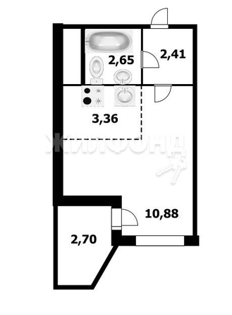 
   Продам студию, 19.3 м², Одоевского ул, 1/2

. Фото 5.