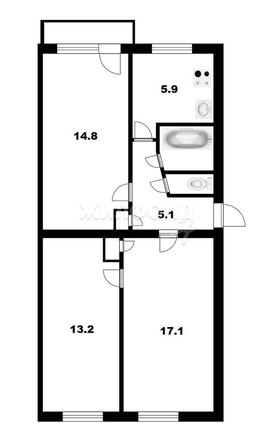 
   Продам 3-комнатную, 59.8 м², Учительская ул, 22

. Фото 22.