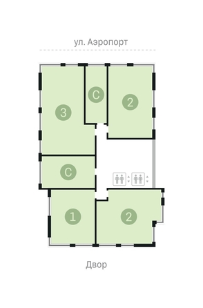 
   Продам 1-комнатную, 64.82 м², Авиатор, дом 1-2

. Фото 9.