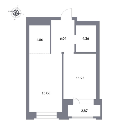 
   Продам 2-комнатную, 46.1 м², Державина ул, 50

. Фото 1.