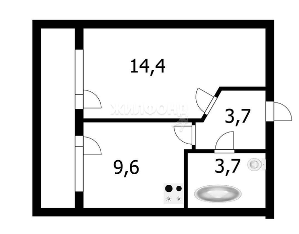 
   Продам 1-комнатную, 32.9 м², Бородина ул, 56

. Фото 17.