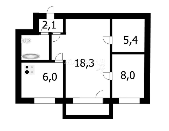 
   Продам 2-комнатную, 42.8 м², Пермитина ул, 4

. Фото 9.