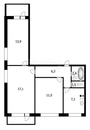 
   Продам 3-комнатную, 60.6 м², Ватутина ул, 11/2

. Фото 20.