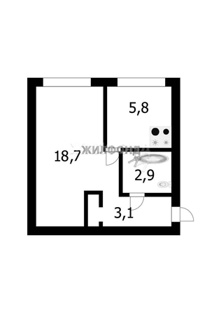 
   Продам 1-комнатную, 30.5 м², Космическая ул, 12

. Фото 10.