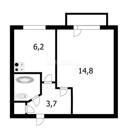 
   Продам 1-комнатную, 28.1 м², Флотская ул, 23

. Фото 2.