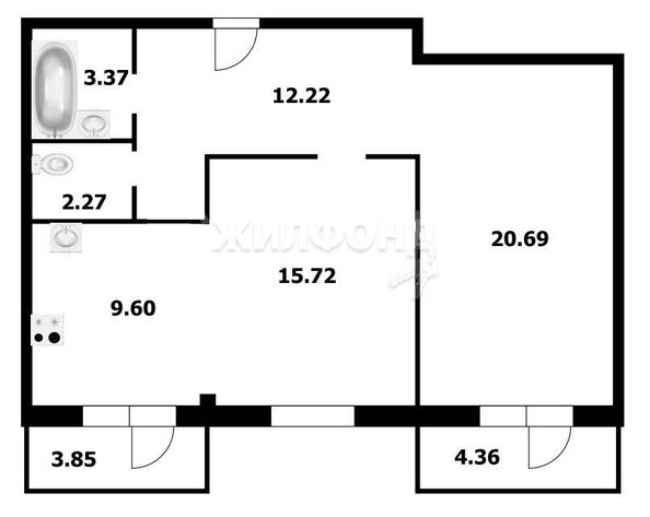 
   Продам 2-комнатную, 63.6 м², Зыряновская ул, 61

. Фото 26.