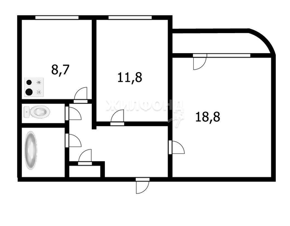 
   Продам 2-комнатную, 50.9 м², Троллейная ул, 132

. Фото 1.